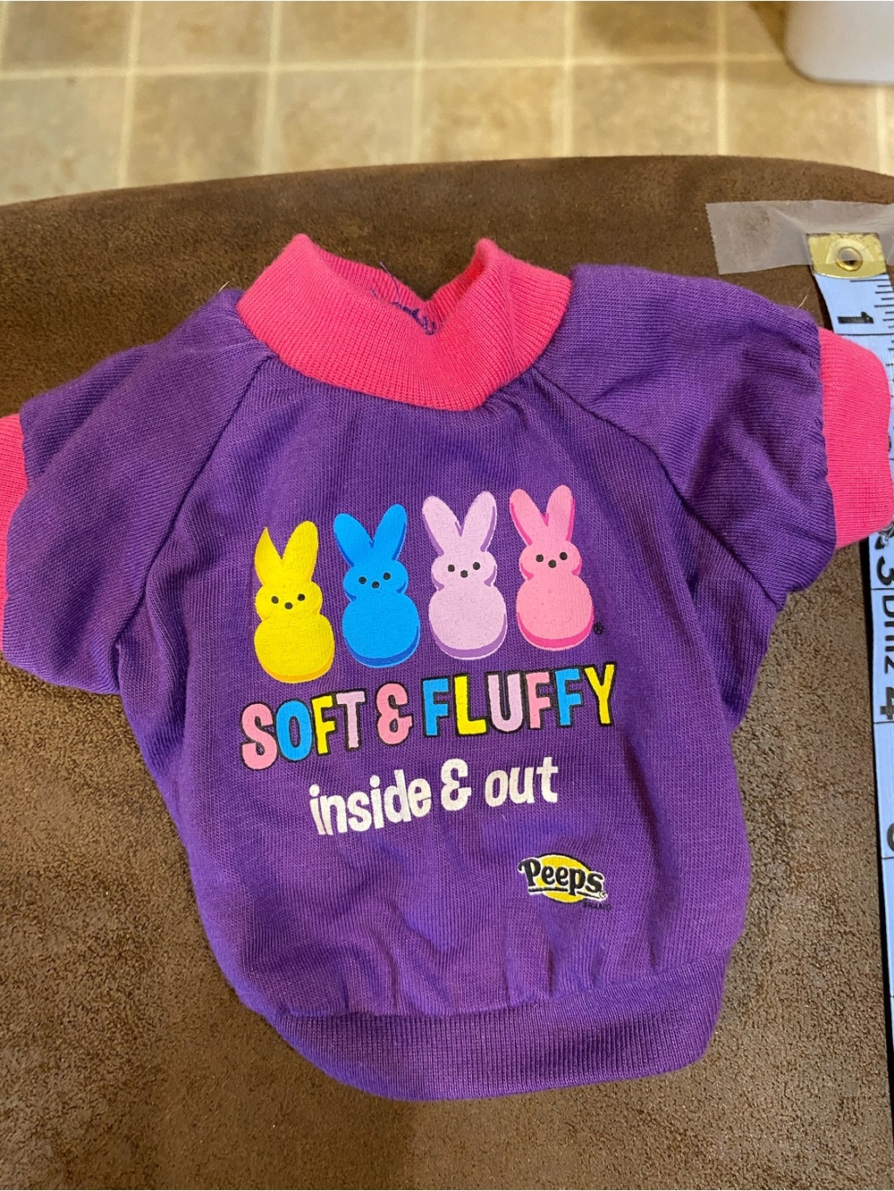 Peeps Purple Short-Sleeve Dog Tee with Pink Trim